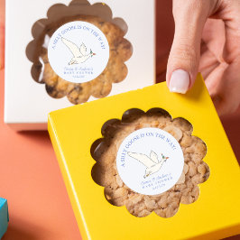 Gekke gans op de Way Boy Baby shower Ronde Sticker