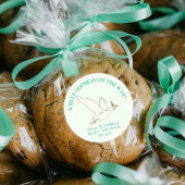 Gekke gans op de weg Groene Baby shower Ronde Sticker