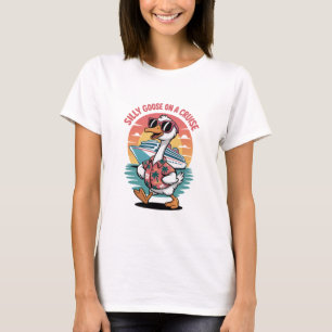 Gekke Gans Op Een Cruise Matchende Groep T-shirt