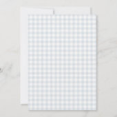 Gekke gans op het losse Baby shower Blue Gingham Kaart (Achterkant)