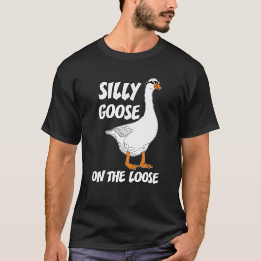 Gekke gans op het losse grappige Gezegde voor mann T-shirt (Voorkant)