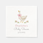 Gekke Gans op het losse Pink Bow Baby shower Servet (Voorkant)