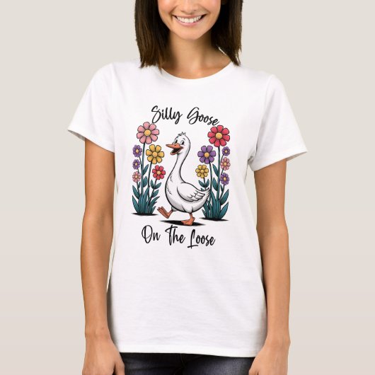Gekke gans op het losse Shirt | Boho Bella+Canvas (Voorkant)
