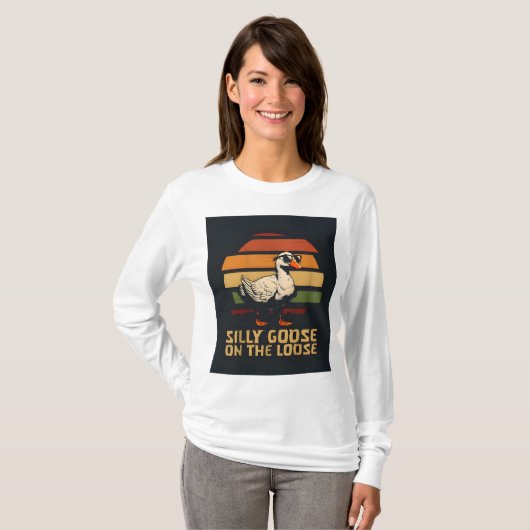 gekke gans op het losse shirt, t-shirt (Voorkant volledig)