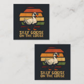 gekke gans op het losse shirt vierkante visitekaartje (Voorkant / Achterkant)