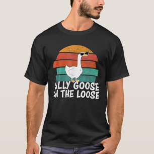 Gekke gans op het losse T-shirt