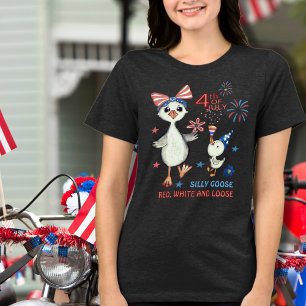 Gekke Gans rood, wit en los op 4 juli Tri-Blend Shirt