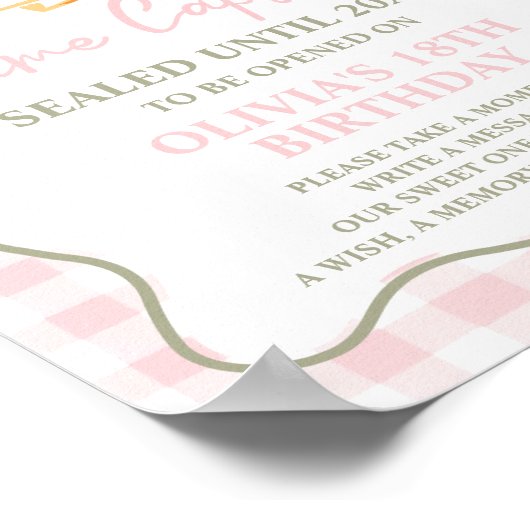 Gekke Gans Roze 1e Verjaardag Tijd Capsule Poster (Hoek)