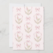 Gekke Gans Roze Bloemen Bow Baby meisje douche Kaart (Achterkant)