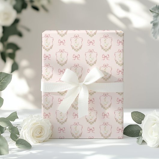 Gekke Gans Roze Boog Kam baby shower Wra Cadeaupapier