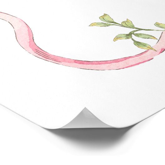 Gekke Gans Roze Bow Baby meisje Douche Welkom Poster (Hoek)