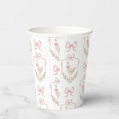 Gekke Gans Roze Bow Crest baby shower Papieren Bekers (Rechts)