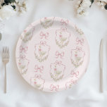Gekke Gans Roze Bow Crest  baby shower Papieren Bordje<br><div class="desc">Gekke Gans Roze Bow kam  baby shower Papier Borden Overeenkomende items zijn beschikbaar.</div>
