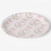 Gekke Gans Roze Bow Crest baby shower Papieren Bordje (Gekanteld)