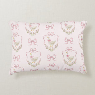 Gekke Gans Roze Bow kam  baby meisje Accent Kussen