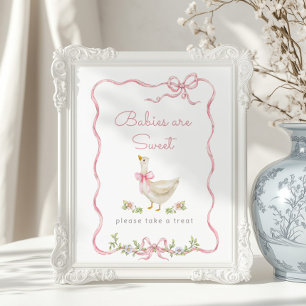 Gekke Gans Roze strik Baby's zijn lief Poster