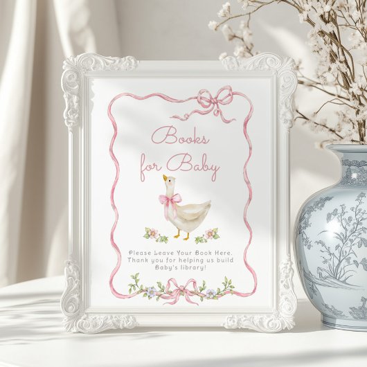 Gekke gans Roze strik Boeken voor baby Poster