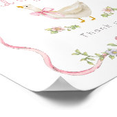 Gekke Gans Roze strik Kaarten en geschenken Poster (Hoek)