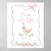 Gekke Gans Roze strik Kaarten en geschenken Poster (Voorkant)