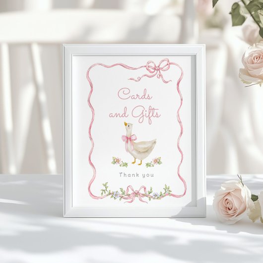 Gekke Gans Roze strik Kaarten en geschenken Poster