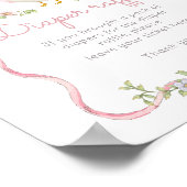 Gekke Gans roze strik  Luier Raffle Poster (Hoek)