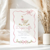 Gekke Gans roze strik Luier Raffle Poster