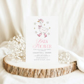 Gekke Gans Roze Western Meisje Baby shower Kaart