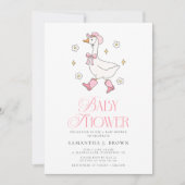 Gekke Gans Roze Western Meisje Baby shower Kaart (Voorkant)