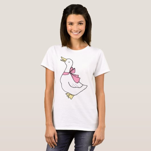 Gekke Gans Schattige Eend Funny Goose/Eend Graphic T-shirt (Voorkant volledig)