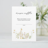 Gekke Gans Schattigee Waterverf Luier Raffle Informatiekaartje (Staand voorkant)