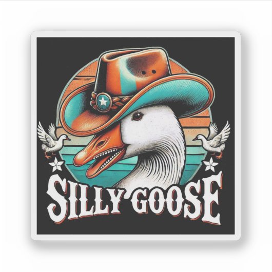 Gekke gans sticker (Voorkant)