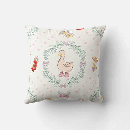 Gekke Gans Thema Schattigee Ganzen Roze Custom Kussen (Achterkant)