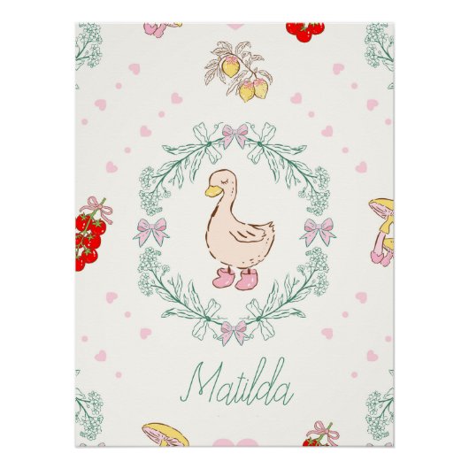 Gekke Gans Thema Schattigee Ganzen Roze Custom Perfect Poster (Voorkant)