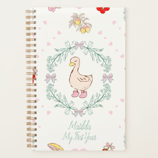 Gekke Gans Thema Schattigee Ganzen Roze Custom Planner (Voorkant)