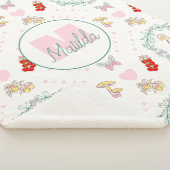 Gekke Gans Thema Schattigee Ganzen Roze Monogram Sherpa Deken (3/4)