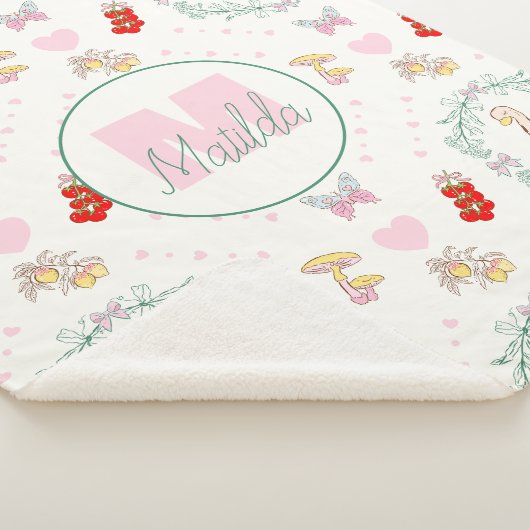 Gekke Gans Thema Schattigee Ganzen Roze Monogram Sherpa Deken (3/4)