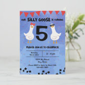 Gekke Gans Verjaardagsuitnodiging Kaart (Staand voorkant)
