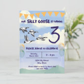 Gekke Gans Verjaardagsuitnodiging Kaart (Staand voorkant)