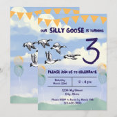 Gekke Gans Verjaardagsuitnodiging Kaart (Voorkant / Achterkant)