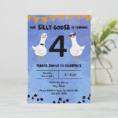 Gekke Gans Verjaardagsuitnodiging Kaart (Staand voorkant)