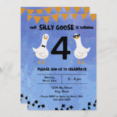 Gekke Gans Verjaardagsuitnodiging Kaart (Voorkant / Achterkant)