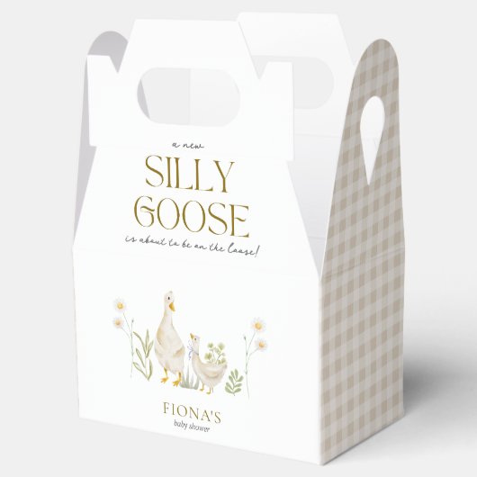 Gekke Gans Waterverf Genderneutraal Baby shower Bedankdoosjes (Geopend)