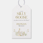 Gekke Gans Waterverf Genderneutraal Baby shower Cadeaulabel (Voorkant)