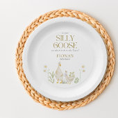 Gekke Gans Waterverf Genderneutraal Baby shower Papieren Bordje