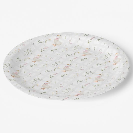 Gekke Gans  Wildflower Girl Baby shower Papieren Bordje (Gekanteld)