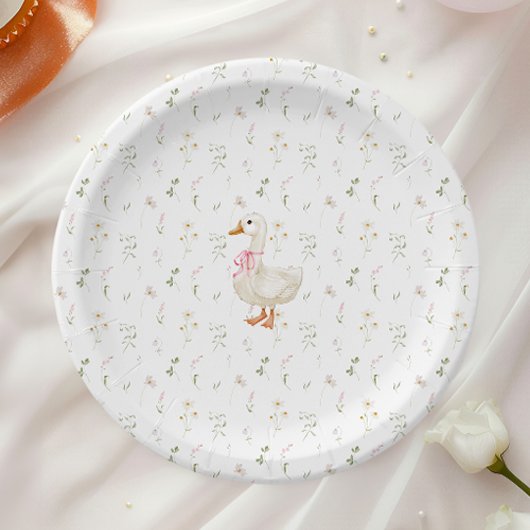 Gekke Gans  Wildflower Girl Baby shower Papieren Bordje