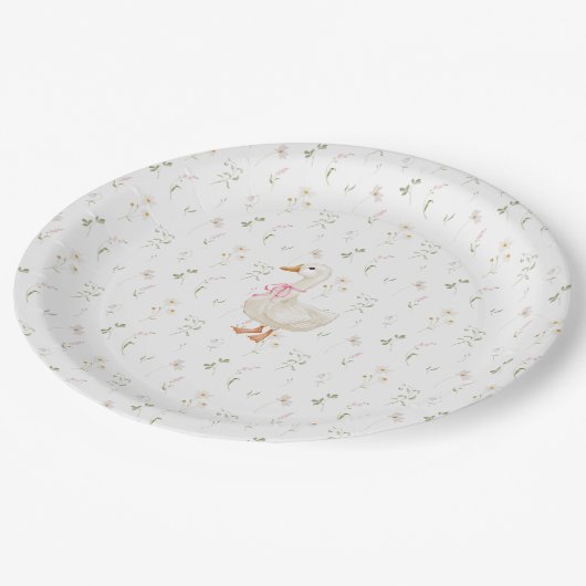 Gekke Gans  Wildflower Girl Baby shower Papieren Bordje (Gekanteld)