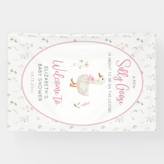 Gekke Gans  Wildflower Girl Baby shower Spandoek (Horizontaal)