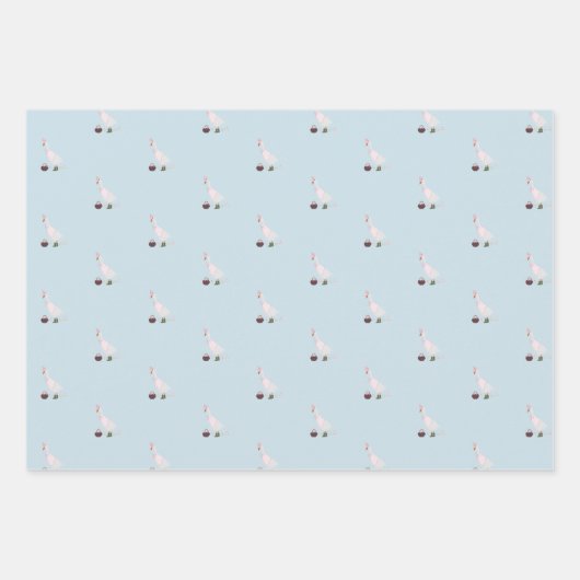 gekke gans Wrapping Paper Flat Sheet Set van 3 (Voorkant)