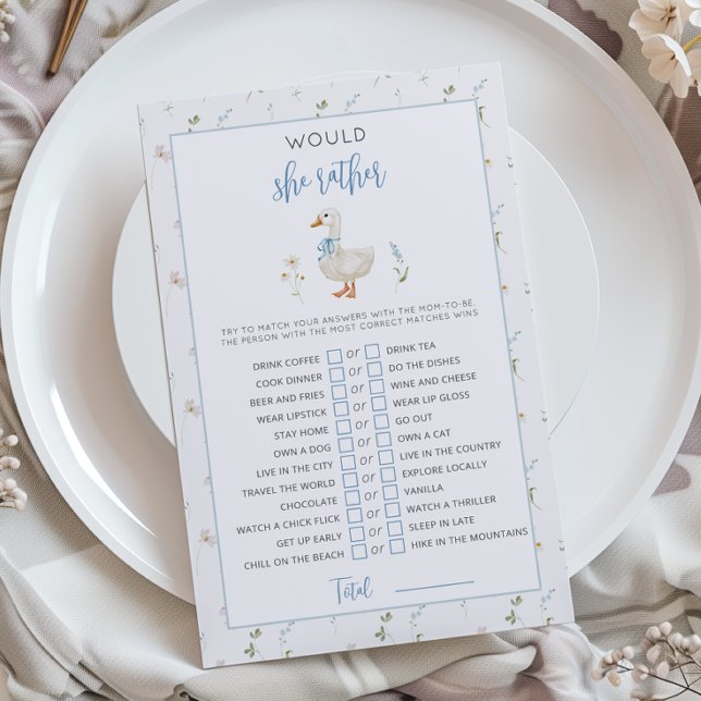 Gekke Gans Zou ze liever Baby shower spel (Creator heeft geüpload)